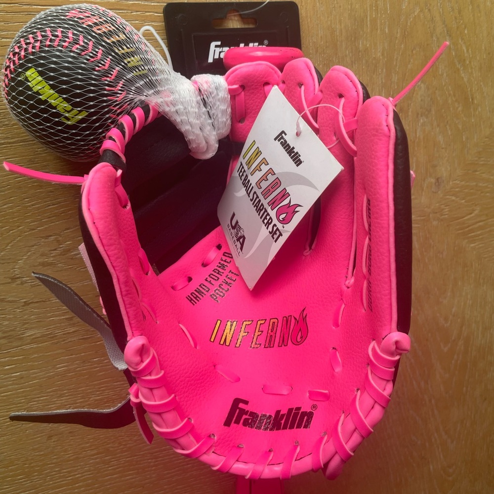 Franklin Sports Pink Inferno Tee Ball Set